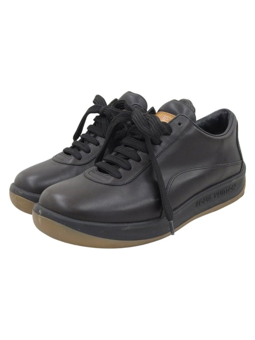 Louis Vuitton Leather Low-Top Sneakers Black